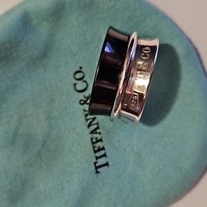 Tiffany & Co Titanium Wide 1837 Sterling Silver Ring